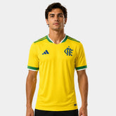 Camisa Masculina Flamengo Brasil 2026 - Amarelo+Verde